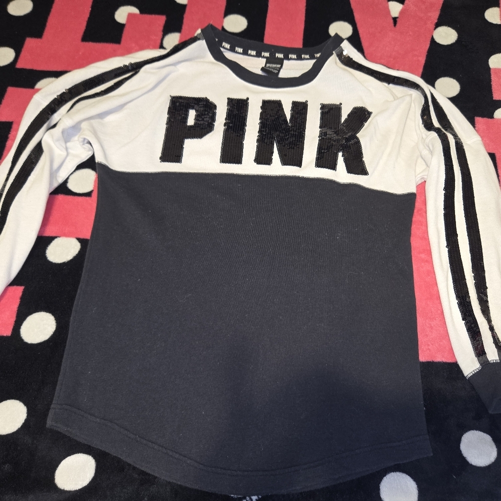 GUC VS PINK BLACK AND WHITE BLING TOP (SMALL)